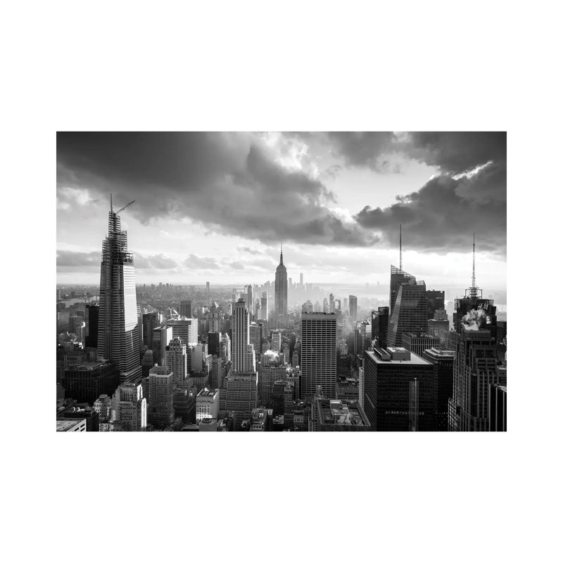 Manhattan Skyline Black And White by Jan Becke - Wrapped Canvas Print, 66.04 cm H x 45.72 cm W x 1.91 cm D