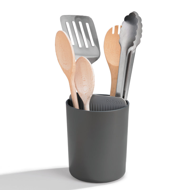 Recycled Utensil Holder - Made in UK, Dark Grey