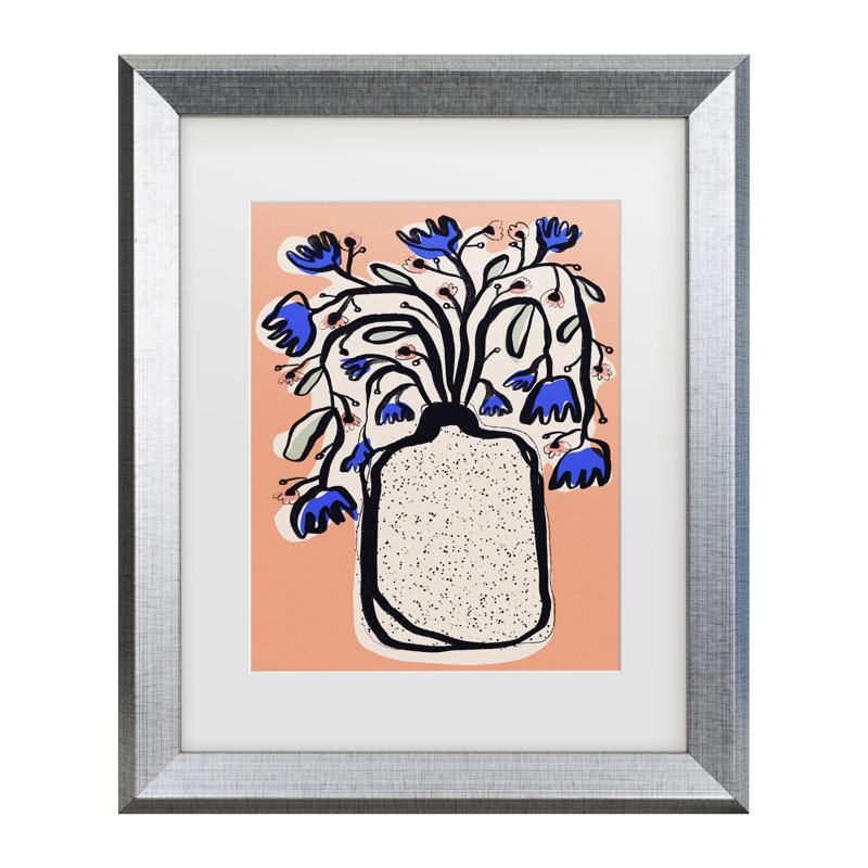 «Treechild Lovely Flower Bouquet Matted», art encadré, H 19,5 po x l 23,5 po, Cadre argenté