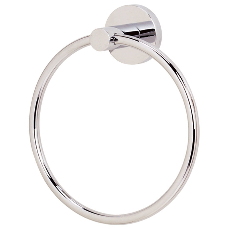Contemporary I Wall Mounted Towel Ring, Polished Nickel