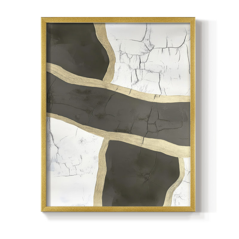 «Abstract XV», reproduction encadrée - prête à être accrochée, H 10 po x l 8 po, Or