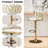 Velvet Adjustable Height Swivel Bar Stool Set of 2, Modern Woven Counter Stool with Golden Base for Kitchen Island (Set of 2, Beige)-1144765667-1144765669