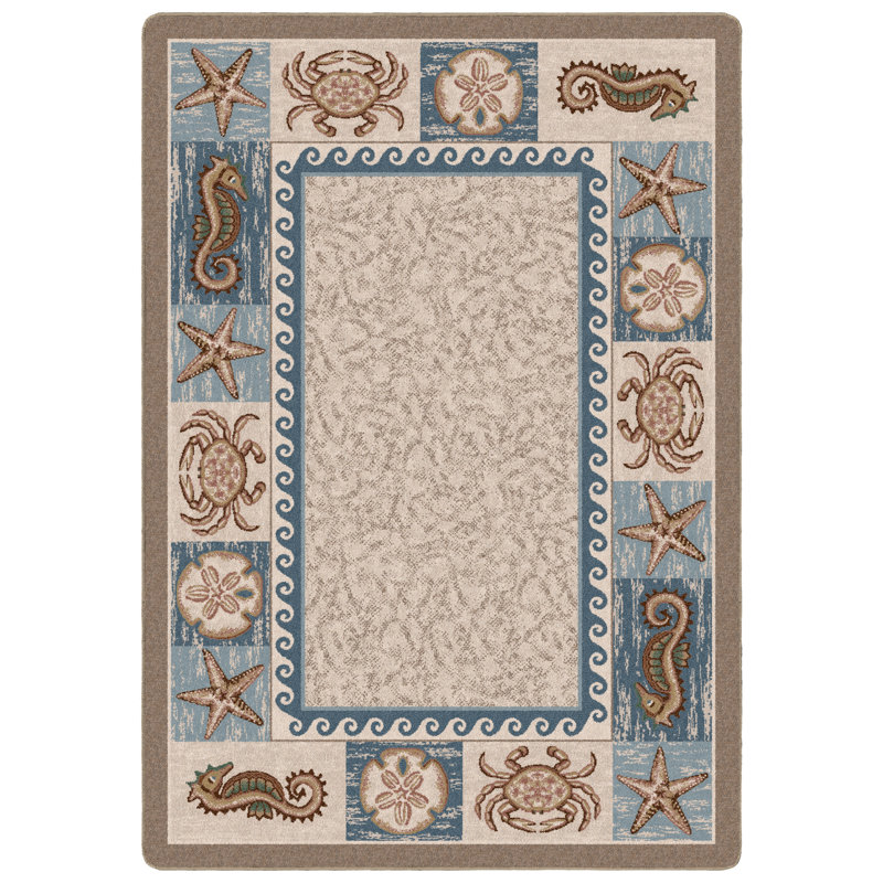 Tapis de plage Lockridge Sea Life, Rectangle 3 pi 10 po x 5 pi 4 po