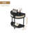 Half Moon Design End Table with Sliding Rattan Door