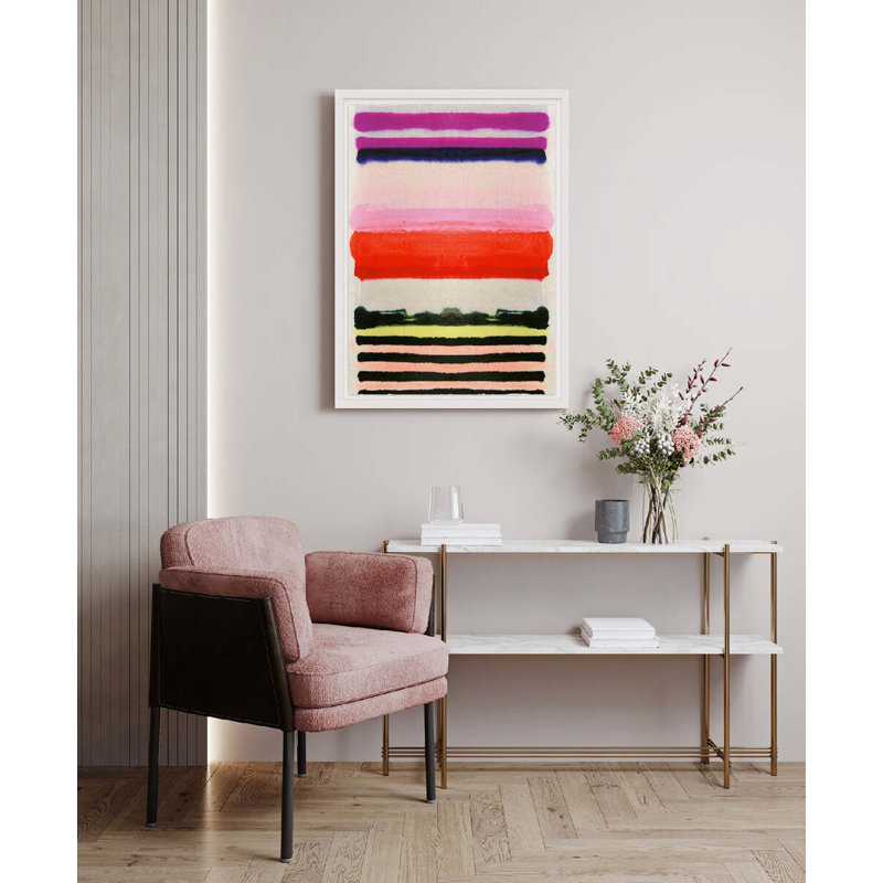 Vibrant Stripe By Kristi Kohut, White Wood, 18" H x 24" W