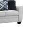 Canapé Eny, 4 coussins décoratifs, chenille gris clair, pieds noirs, 84 pouces-130982434