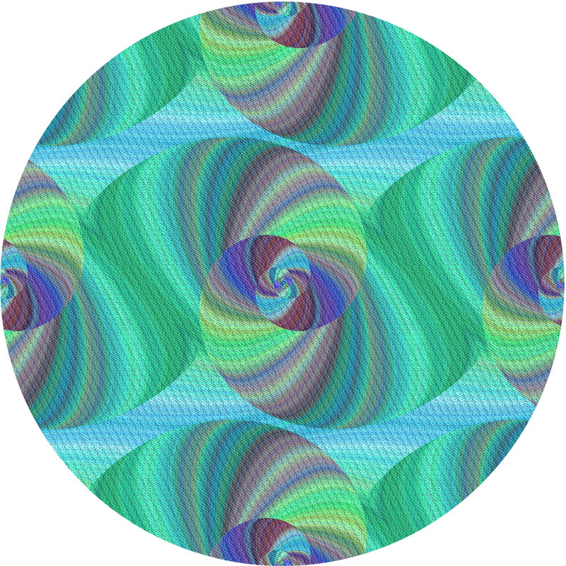 Performance Wool Abstract Indoor Rug, Round 3'