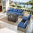 Clute Arnoltice 5 - Person Outdoor Wicker Rattan Patio Sofa Seating Group With Armless Chairs And Fire Pit Table-1476783906