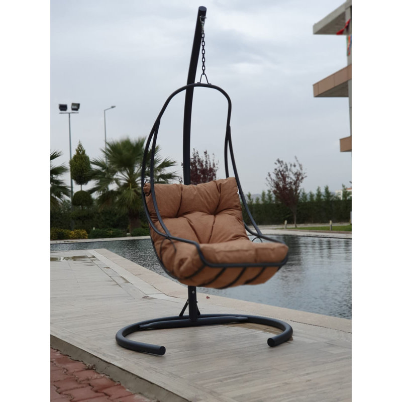 Alexios Garden Egg Chair with Stand, Brown