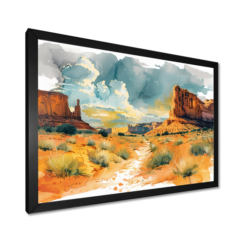 Marthella - Canyon, art mural sur toile, Toile avec cadre flottant brun, H 24 po x l 32 po x P 1 po