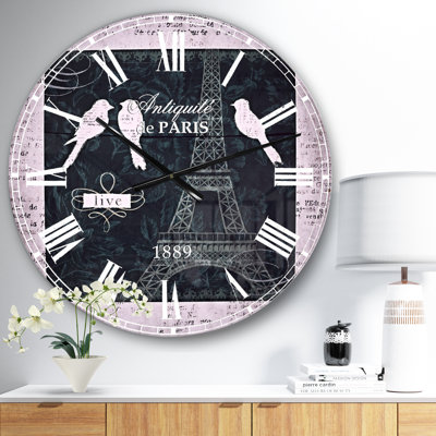 Paris Vintage Collage II - horloge murale traditionnelle