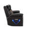 Causeuse inclinable en similicuir de 75 po de large avec housse de cinéma en similicuir respirant avec console Blueooth Speeker, chargeur sans fil et console de rangement centrale