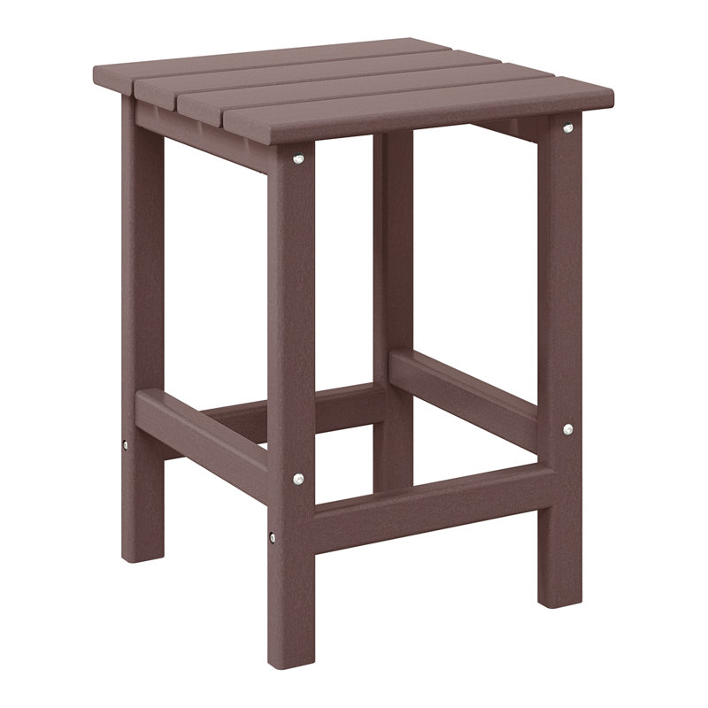 Chaise Adirondack d'extérieur en poly avec table d'appoint et repose-pieds, Brun