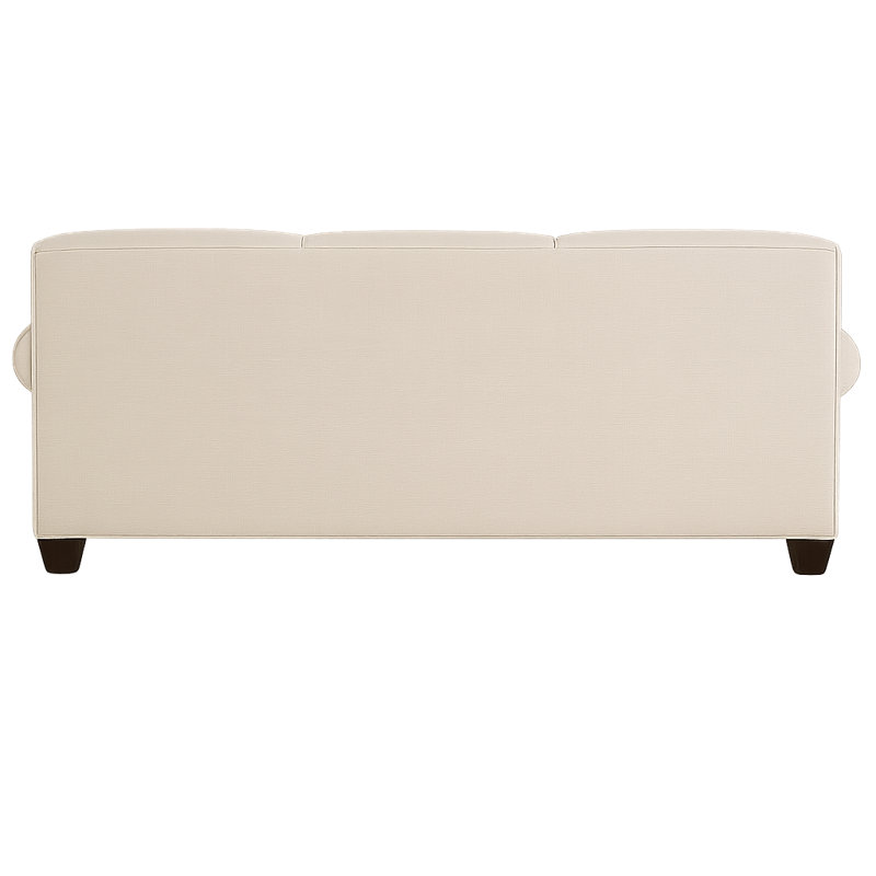 Finn Rolled Arm Sofa with Reversible Cushions, Ridgecrest Putty, Empire Mahogany, 34" H x 75" W x 36" D