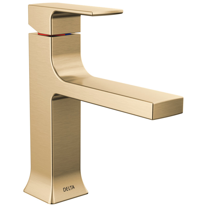 Velum Single Hole Bathroom Faucet with Drain Assembly, Single Handle Bathroom Sink Faucet, Champagne Bronze