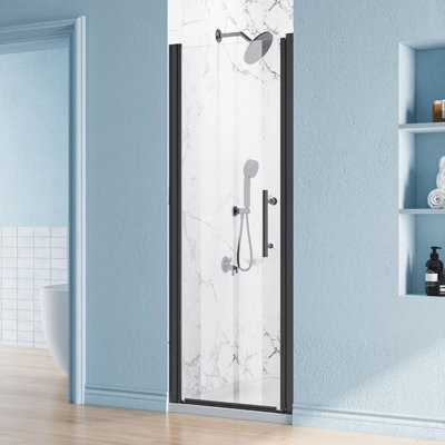 Porte de douche en verre pivotante sans cadre de 26 à 27,5 po x H 68 po avec verre certifié Sgcc