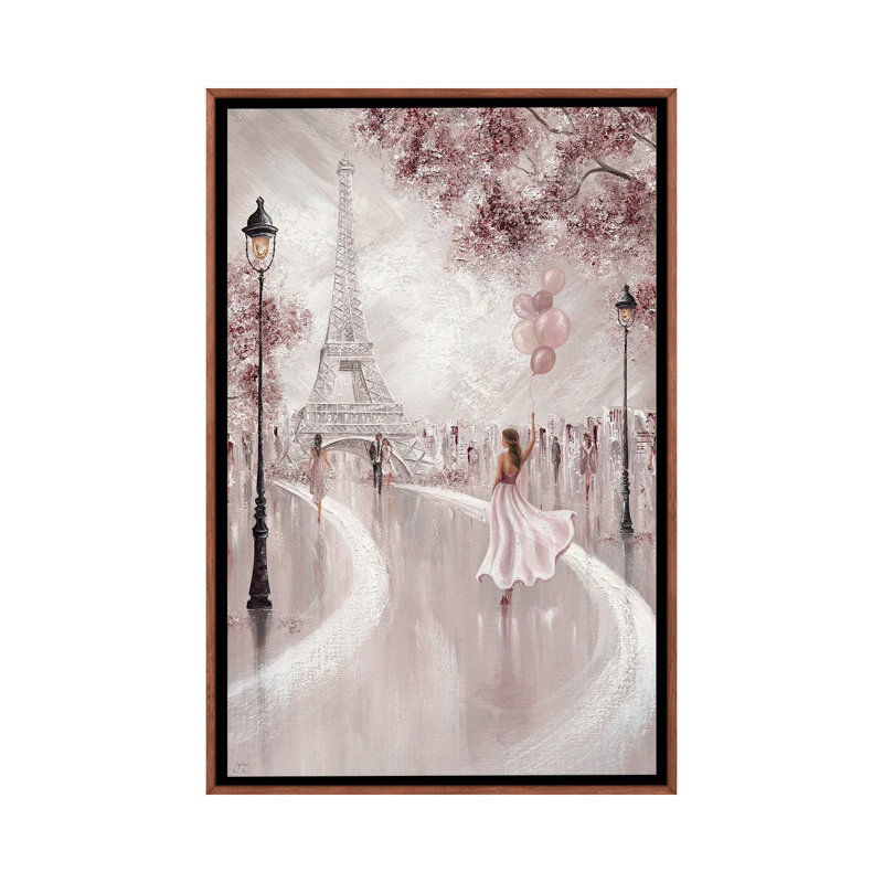 Blush, Parisian Dreams - reproduction d'art murale - toile encadrée, H 60 po x l 40 po, Brun