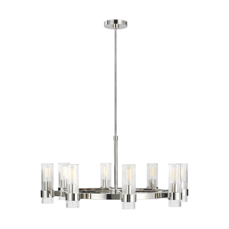 Geneva 8 - Light Chandelier, Polished Nickel