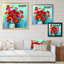 «Abstract Paintbrush Red Poppy Flowers», reproduction d'art sur toile traditionnelle-800337407-800337404