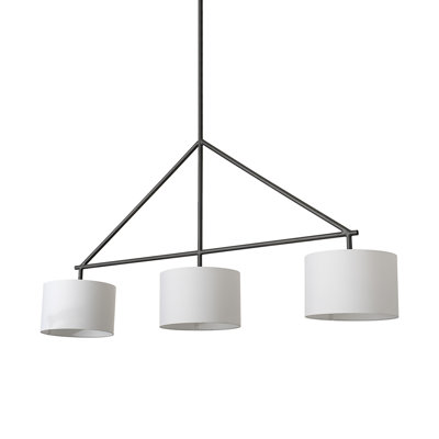 Lustre tambour unique à 3 lumières