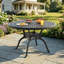 Ensemble de salle à manger de patio 7 pièces, table ronde de 47,24 po avec trou pour parasol et 6 fauteuils avec coussins beiges-880234927-967057245