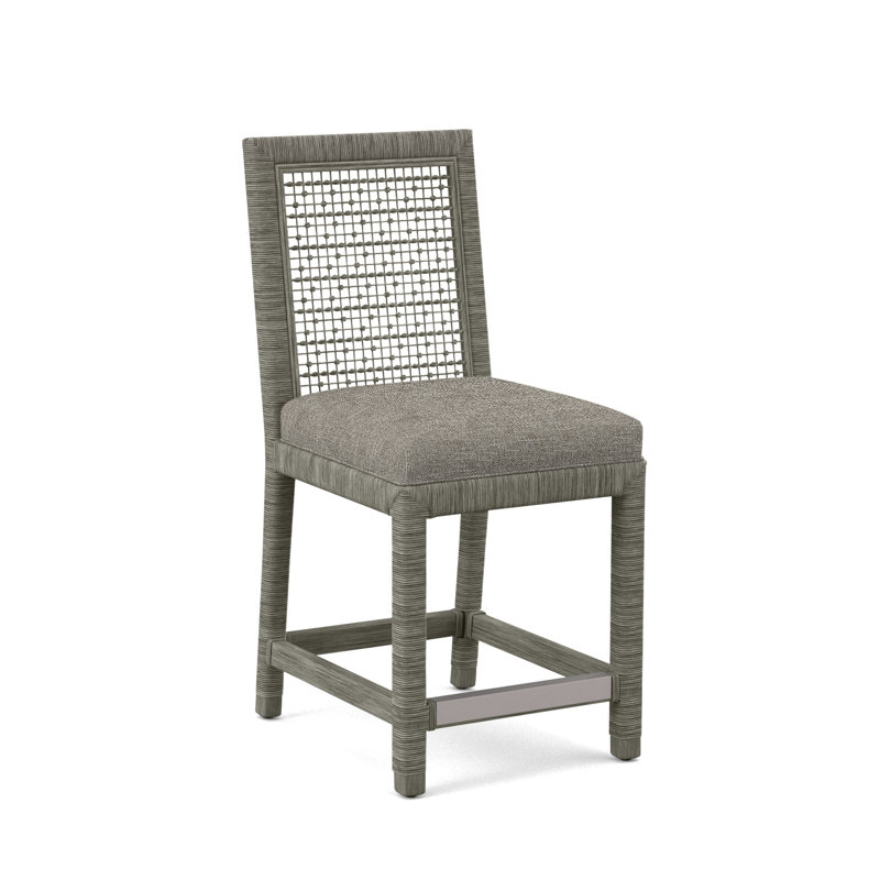 Pine Isle 24" Counter Stool, Twine Linen-Look Performance; 0325-73, Greystone