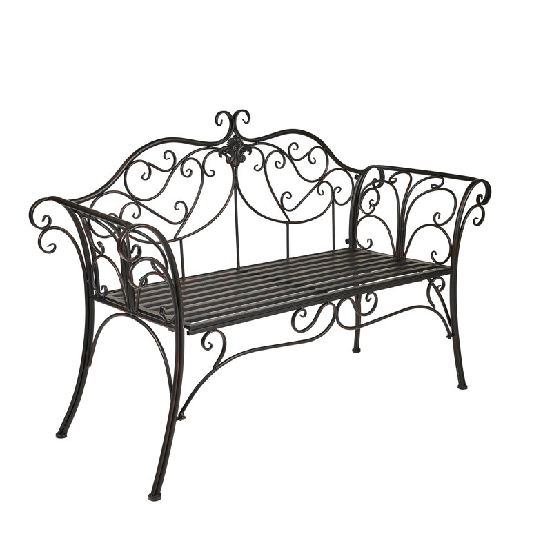 Astoria Grand Bradfield Metal Outdoor Bench & Reviews | Wayfair