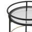 Chariot-bar rond moderne avec tablettes en verre trempé et accents dorés-1301918663