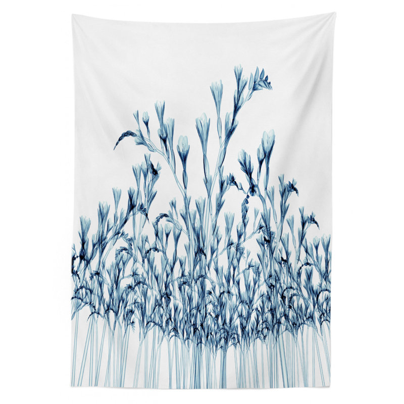 Various Sized Flowers in Nature Tablecloth, 84" L x 60" W