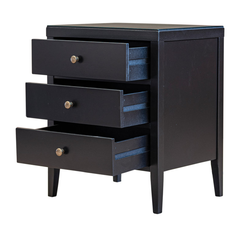 Rushville Wood Nightstand, Black