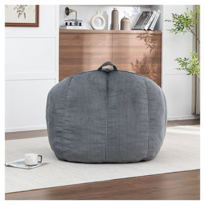 Fauteuil à billes géant pour adultes, fauteuils à billes confortables en velours côtelé avec accoudoirs pour le salon de la chambre à coucher, fauteuils à canapé paresseux pour adultes avec rembourrage inclus