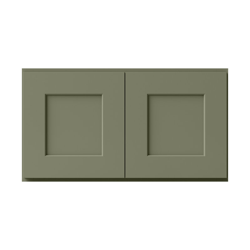 Armoire de cuisine en bois massif prête à assembler, H 15 po x l 27 po x P 12 po, Vert sauge