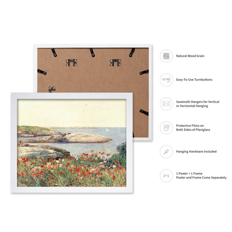 Coquelicots, peinture, Affiche, Encadrement blanc, H 08 po x l 10 po