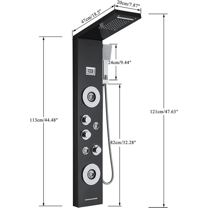 44.48'' Shower Panel with Fixed Shower Head