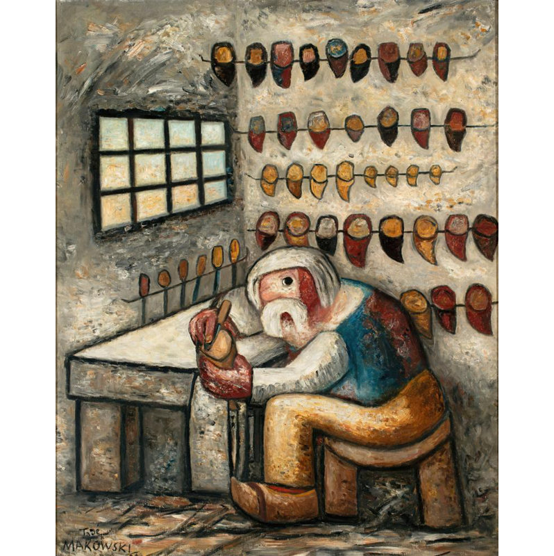 «In a Bath» par Tadeusz Makowski - Art mural sur toile tendue avec châssis, H 24 po x l 17 po
