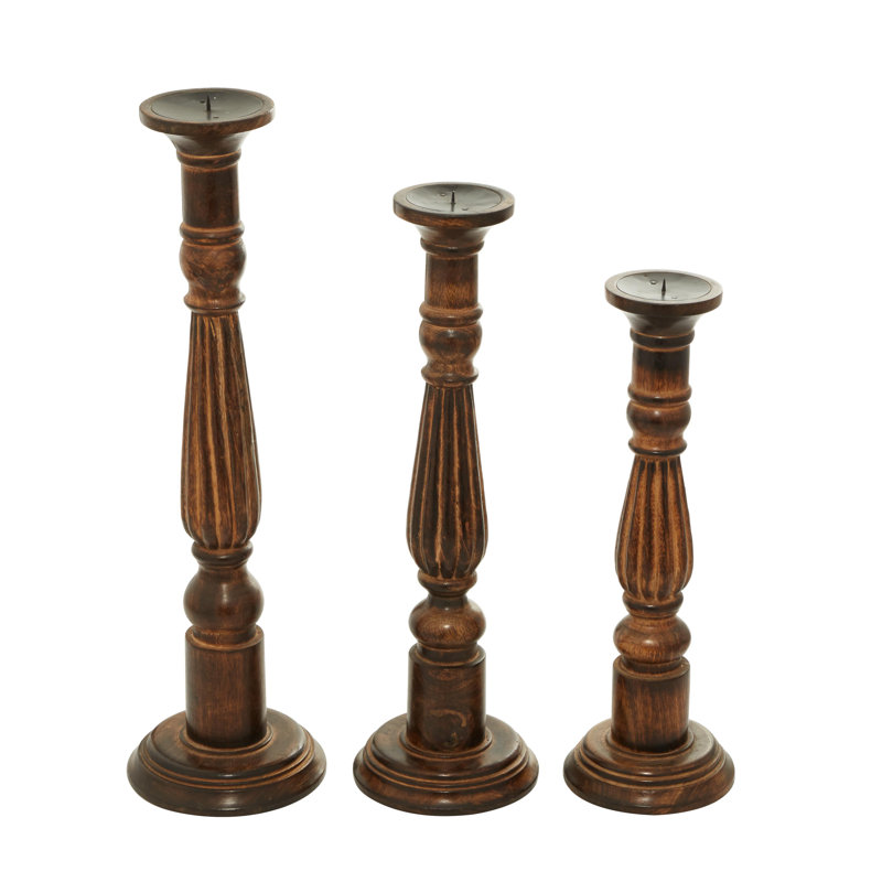 24'' H Solid Wood Tabletop Candlestick