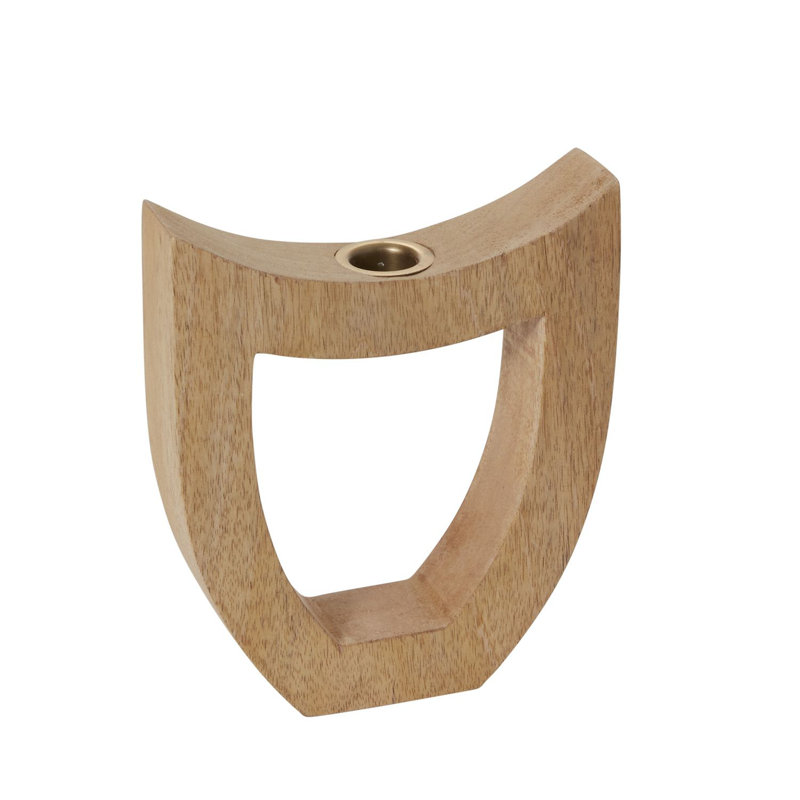 Bougeoir de table en bois fauve 7 po