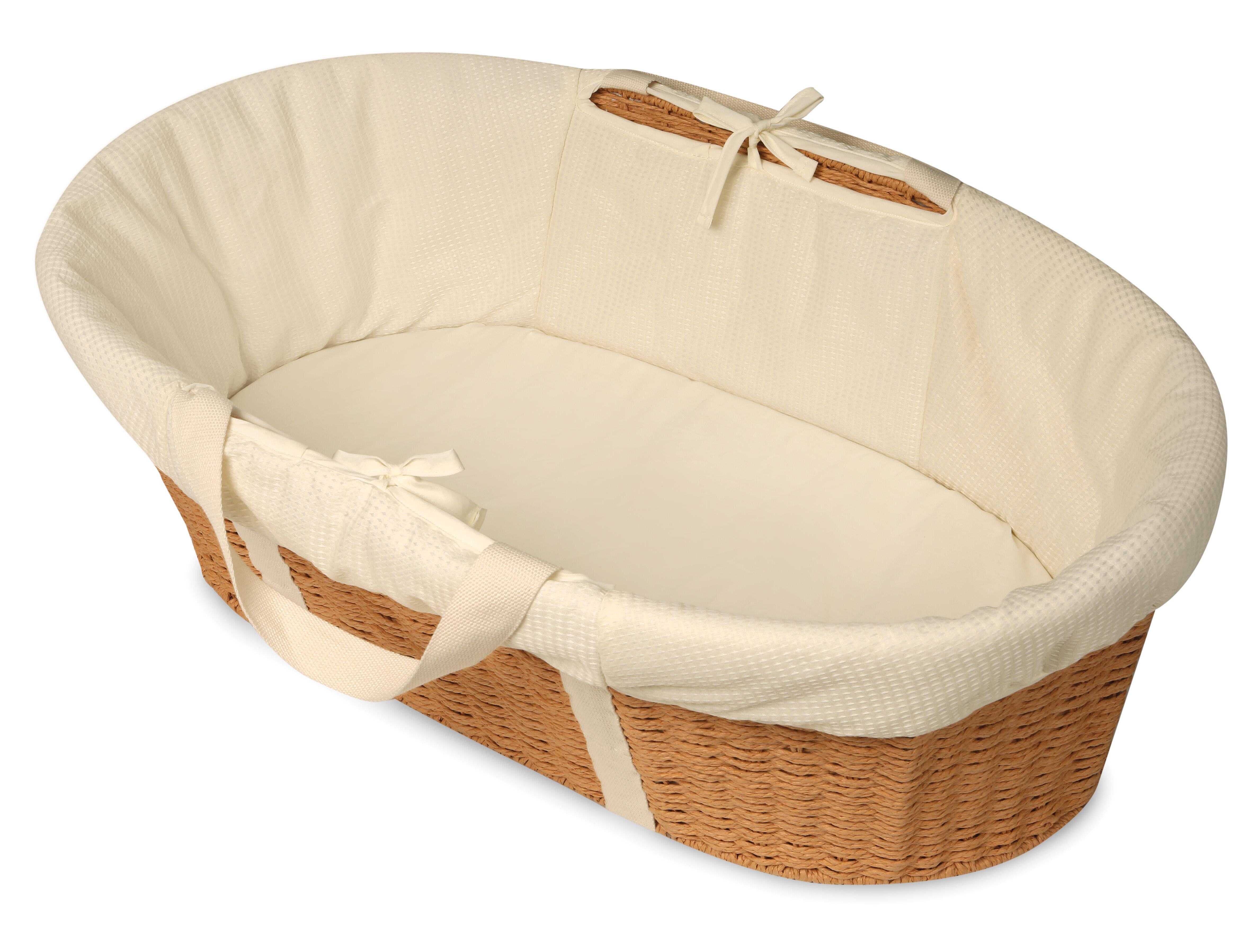 Baby Moses Basket with bedding textile Vintage Flowers