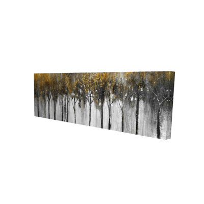 Toile abstraite forêt jaune