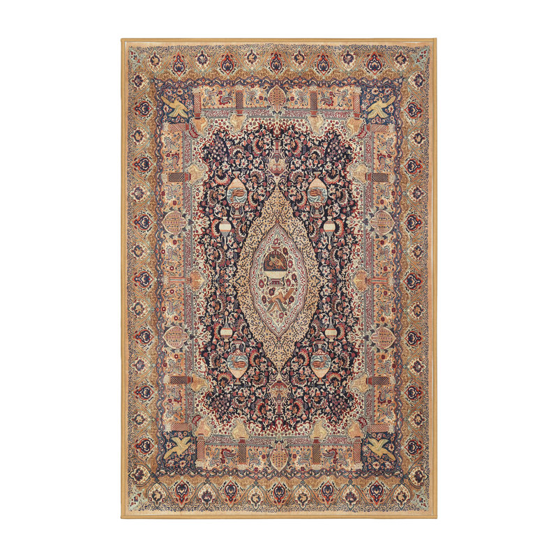 Tapis décoratif brune d’honneur oriental, Rectangle 5 pi x 7 pi