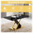 Marbled Glass Dining Table With X-Legs-591114373-591114374