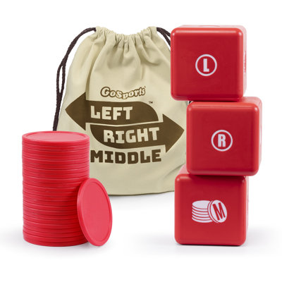 Jeu de dés Gosports, Gauche, Droite, Giant, Moyen, 3,5 po pour jouer à l'intérieur et à l'extérieur