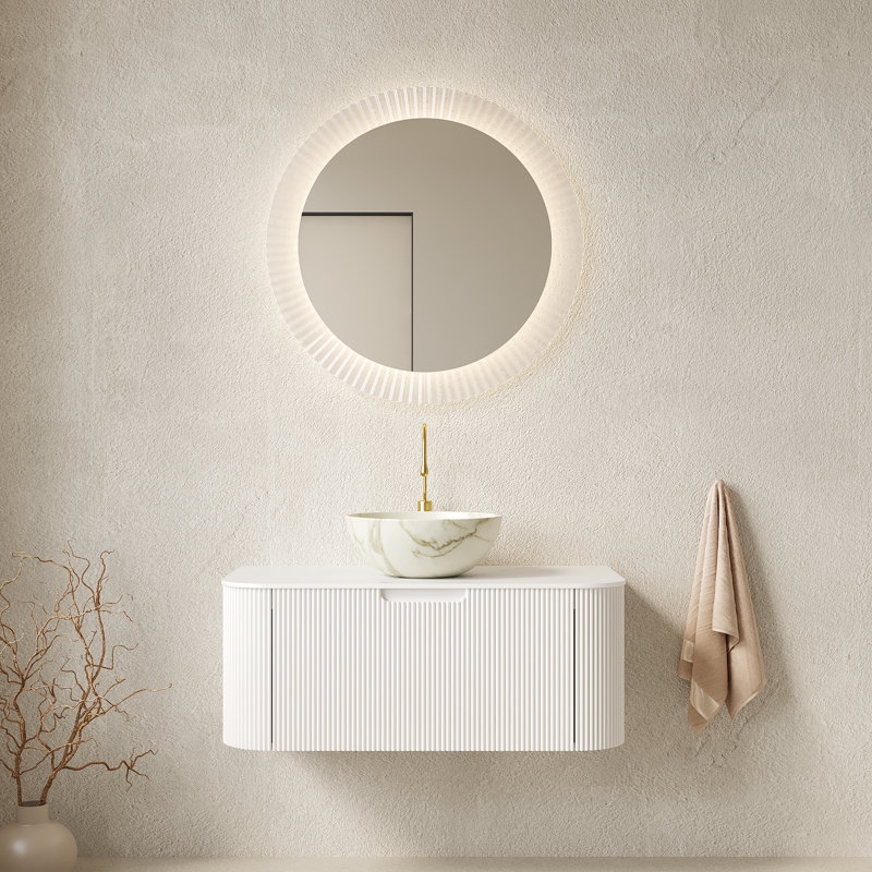 Meuble-lavabo moderne avec rangement, céramique durable, design flottant élégant pour la maison