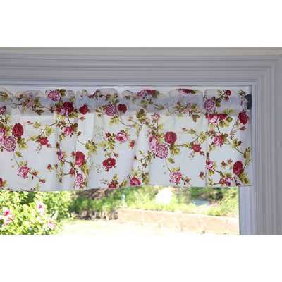 Cantonnière sur mesure en mélange de coton floral 58 po Clotilde