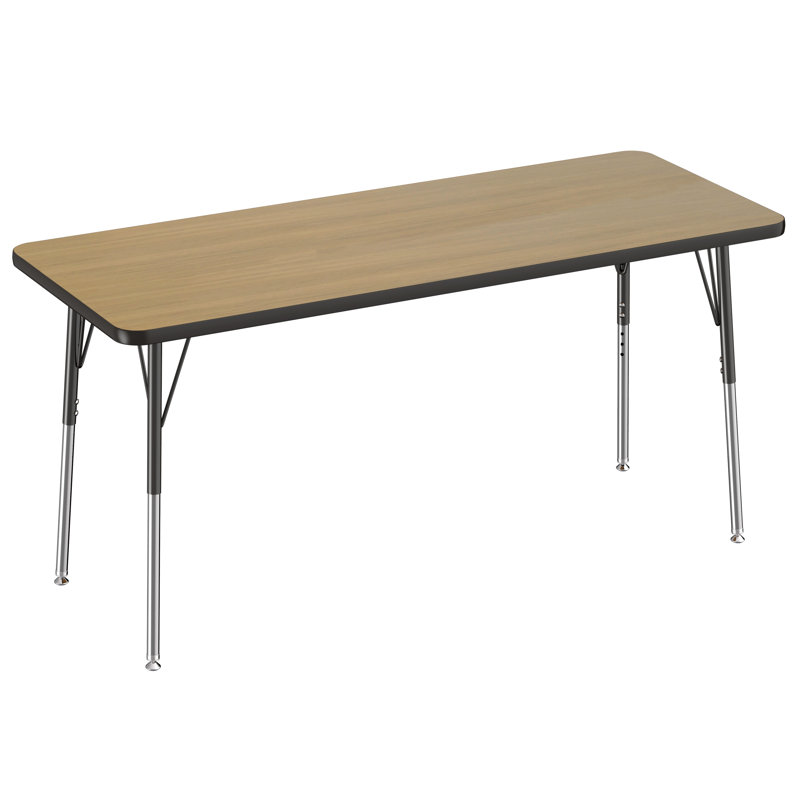 Table rectangulaire d'activité rectangulaire (24 po x 60 po), pieds réglables et pivotants standard, 24" x 60"