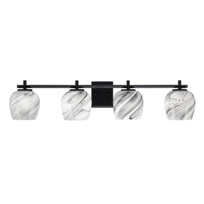 Finola Bath Bar Shown With Onyx Swirl Glass