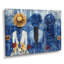 «Blue Boho Woman In Meditation - Woman Boho», reproduction d'art murale-803818362-803818352