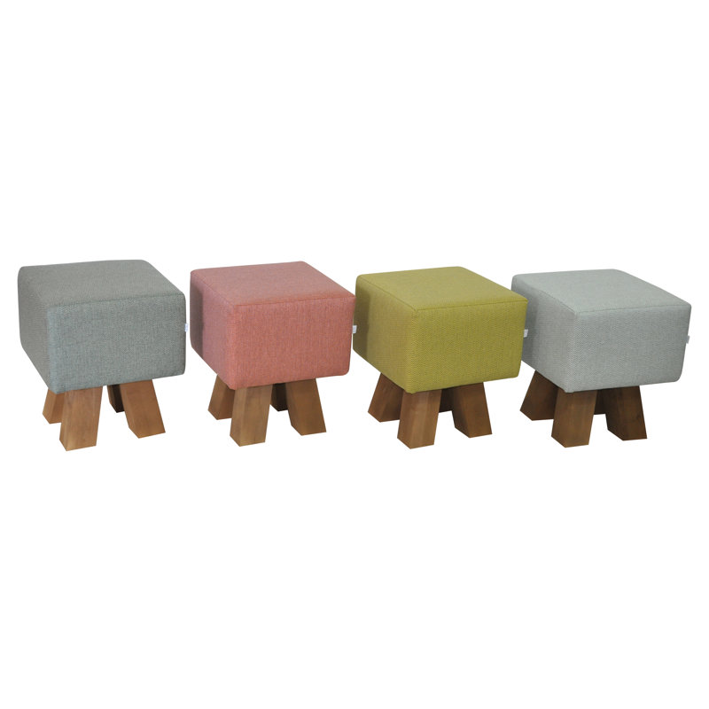 Gimo Solid Wood Accent Stool, Grey