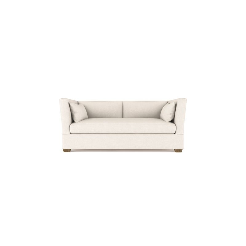Rivington Flare Square Track-Arm Loveseat, Ebony, Vintage Leather Alabaster, 31" H x 72" W x 37" D