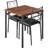 Farmhouse Dining Table Set for 2, Wood Table with Upholstered Chairs, Space-Saving, Walnut-367989092